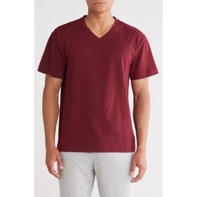 Majestic International Essentials Short Sleeve V-neck Pajama T-shirt In Red