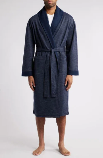 Majestic International Feel Good Fleece Robe In Navy