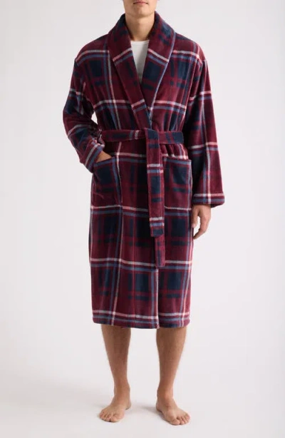 Majestic International Firelight Plush Shawl Robe In Winterberry