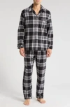 Majestic International Hearthside Flannel Pajamas In Black