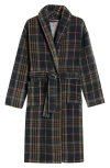 Majestic International Nor'easter Plaid Fleece Robe In Cabernet