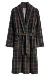 Majestic Men's Plaid Plush Fleece Robe In Charcoal
