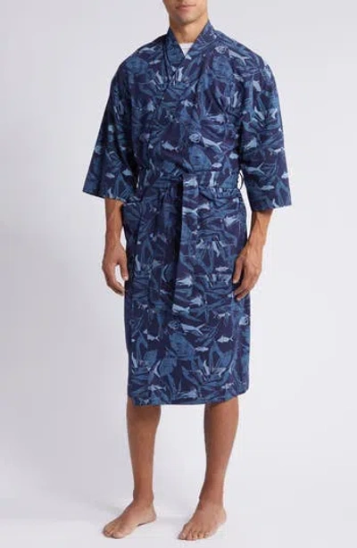 Majestic International Sea Change Knit Robe In Blue