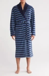 Majestic International Stripe Shawl Robe In Blue
