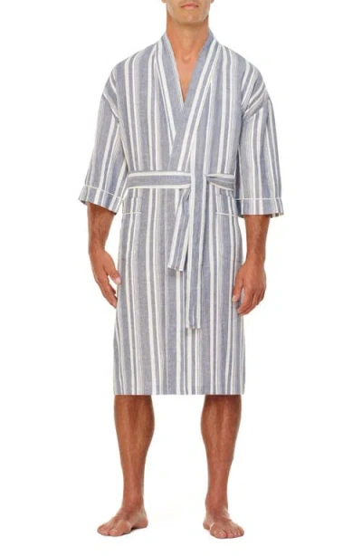 Majestic International Summer Stripe Robe In Blue