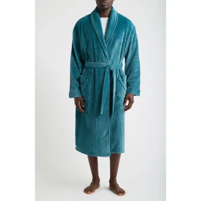 Majestic International Textured Plush Shawl Robe In Horizon
