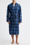 Majestic International Time Out Flannel Robe In Blue