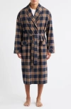 Majestic International Time Out Flannel Robe In Blue