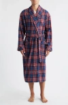 Majestic International Time Out Flannel Robe In Multi