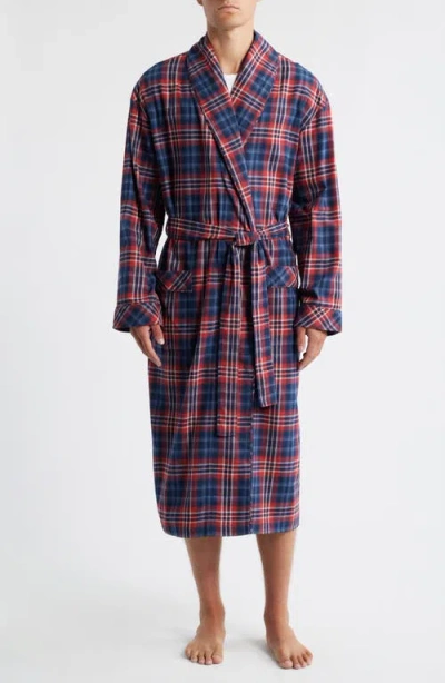 Majestic International Time Out Flannel Robe In Multi