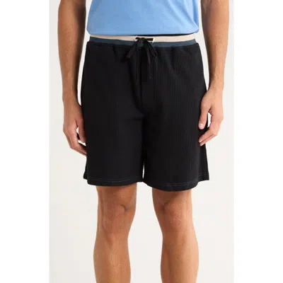Majestic International Waffle Knit Lounge Shorts In Black