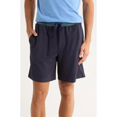 Majestic International Waffle Knit Lounge Shorts In Blue
