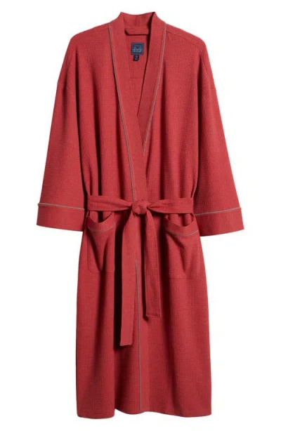 Majestic International Waffle Knit Robe In Dahlia