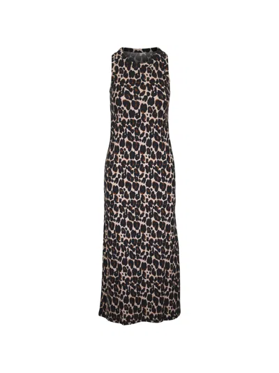 Majestic Leopard-print Sleeveless Dress In Neutral