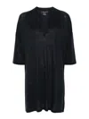 Majestic Filatures Linen Blend Tunic Dress In Blue