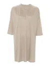 Majestic Filatures Linen Blend Tunic Dress In Grey