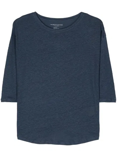Majestic Boat-neck T-shirt In Blue