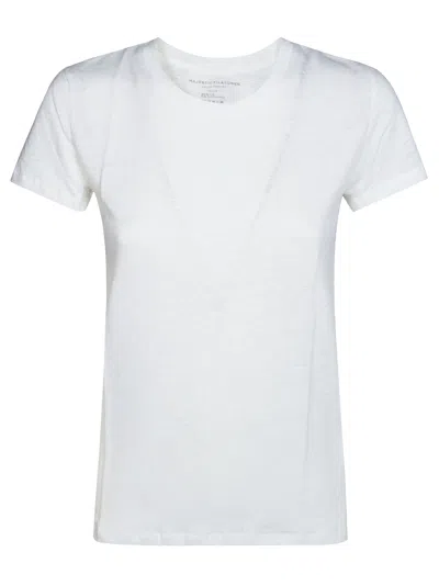 Majestic Linen Mini T-shirt For Women In Bianco