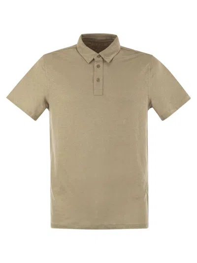 Majestic Short-sleeved Polo Shirt In Lyocell In Multi