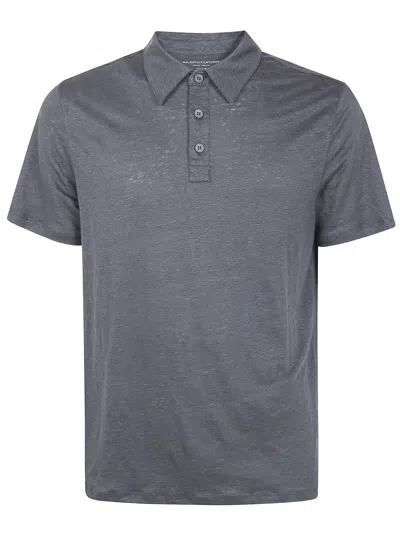 Majestic Linen Short Sleeves Polo Shirt In Gray