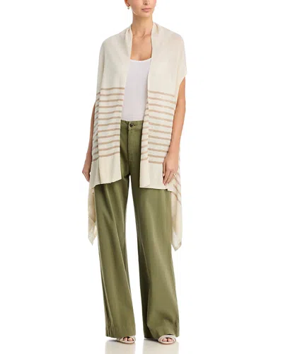 Majestic Linen Sleeveless Cardigan In Neutral