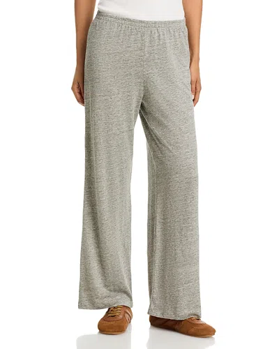Majestic Linen Stretch Wide Leg Pants In Gray