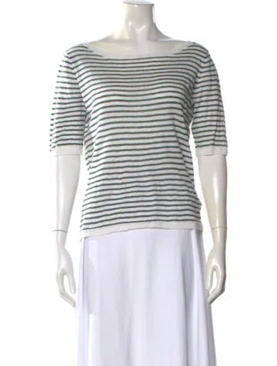 Pre-owned Majestic Linen Striped Sweater