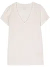 Majestic V-neck Linen-blend T-shirt