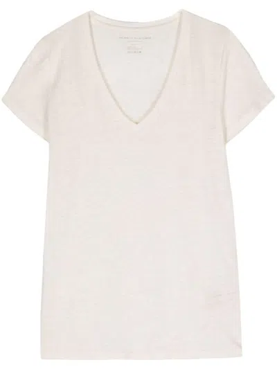 Majestic Linen T Shirt In Beige