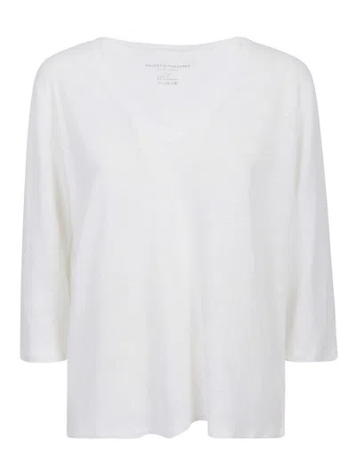 Majestic Linen T-shirt In White