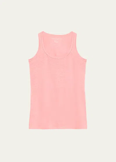 Majestic Linen Tank Top In 594 Bouton De Ros