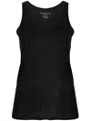 Majestic Linen Tank Top In Black