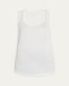 Majestic Linen Tank Top In Blanc
