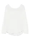 Majestic White Linen With Crew Neck In White
