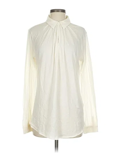 Pre-owned Majestic Long Sleeve Blouse In White