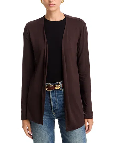 Majestic Long Sleeve Open Front Cardigan In Coffee