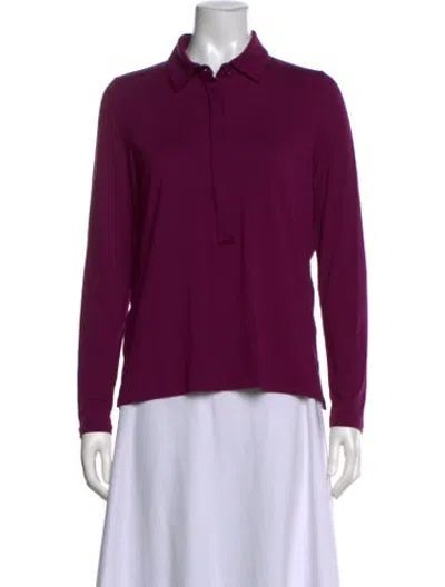 Pre-owned Majestic Long Sleeve Polo In Purple