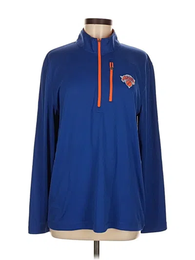 Pre-owned Majestic Long Sleeve Polo Shirt In Blue