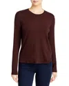Majestic Crewneck Long Sleeve Tee In Aubergine