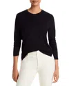 Majestic Soft Touch Long-sleeve V-neck Tee In Noir