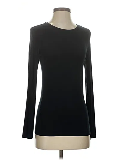 Pre-owned Majestic Long Sleeve Top Black Boatneck Tops