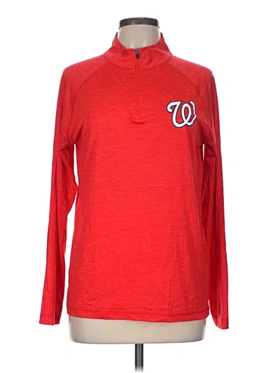 Pre-owned Majestic Long Sleeve Top Red Turtleneck Tops