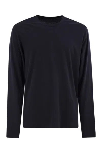 Majestic Long-sleeved Crew-neck T-shirt In Black