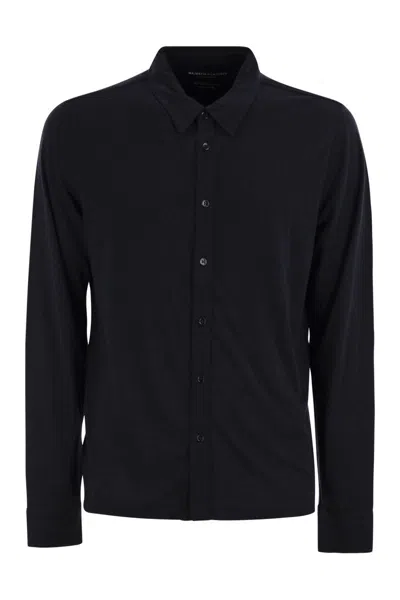 MAJESTIC MAJESTIC LONG-SLEEVED LYOCELL AND COTTON SHIRT
