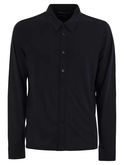 MAJESTIC LONG-SLEEVED LYOCELL AND COTTON SHIRT