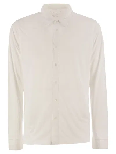 MAJESTIC LONG-SLEEVED LYOCELL AND COTTON SHIRT