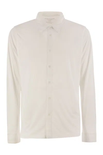 MAJESTIC MAJESTIC LONG-SLEEVED LYOCELL AND COTTON SHIRT