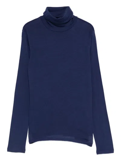 Majestic Long-sleeved Roll-neck Top In Brown