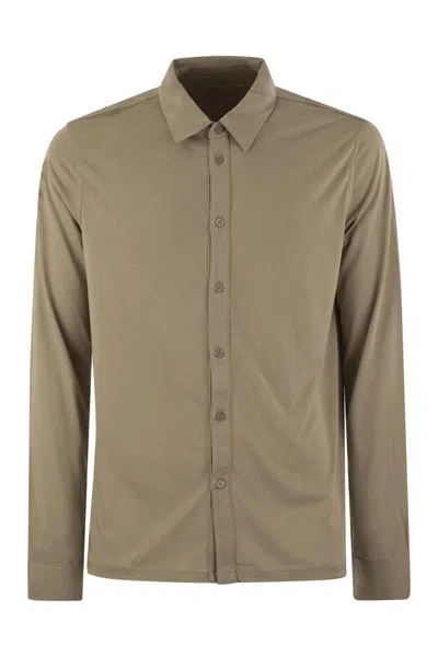 MAJESTIC MAJESTIC LONG-SLEEVED SHIRT IN LYOCELL AND COTTON