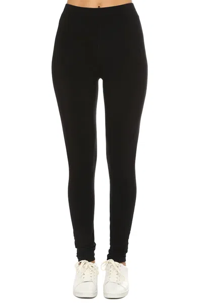 Majestic Long Solid Legging In Noir In Black